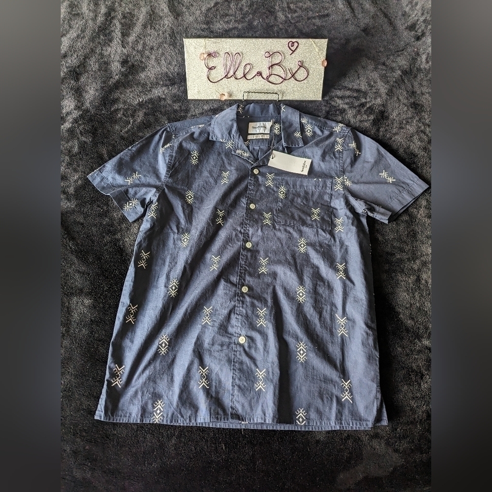 Mens Short Sleeve Button Down S